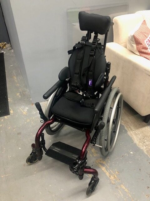 Zippie Zone rigid frame manual wheelchair, 11" wide