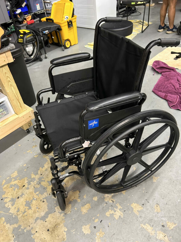 Standard Manual folding wheelchair, 18" wide