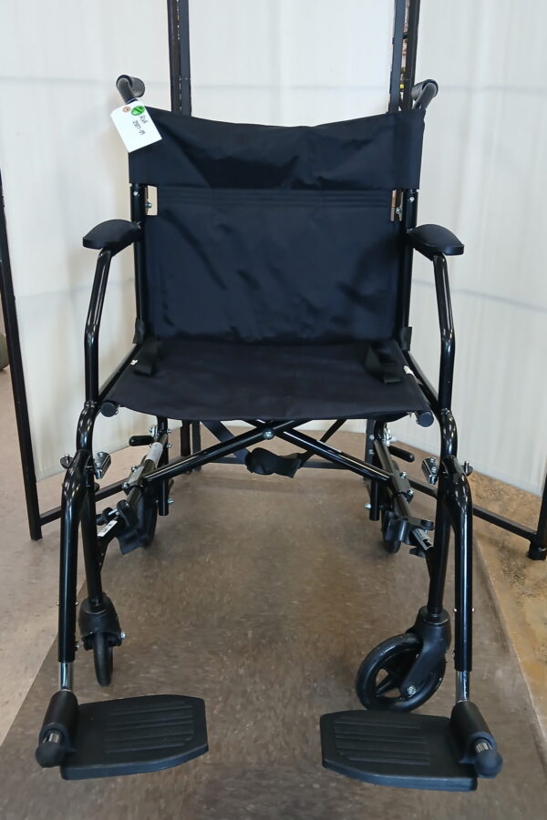 Medline Light weight folding transport wheelchair, 18" wide