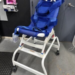 Rifton Blue Wave bath chair, large with rolling shower base