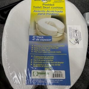 Essential Medical Padded Toilet Seat Cushion, 4" thick
