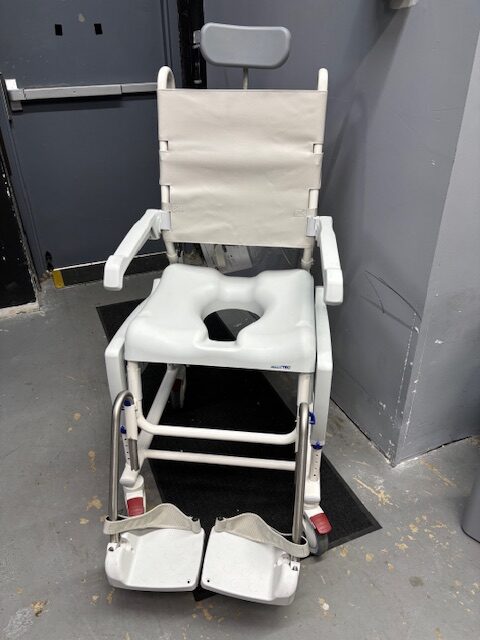 Ocean VIP Dual rolling shower/commode chair, 18" wide