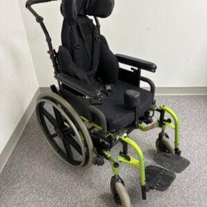 Quickie IRIS rigid frame tilt in space wheelchair - 16" Wide, Left arm drive