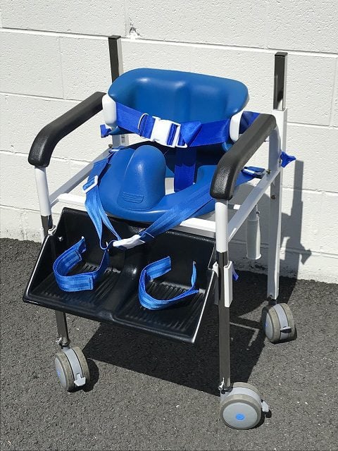 Rfl Commode Low Low Back Positioning shower/commode on mobile base