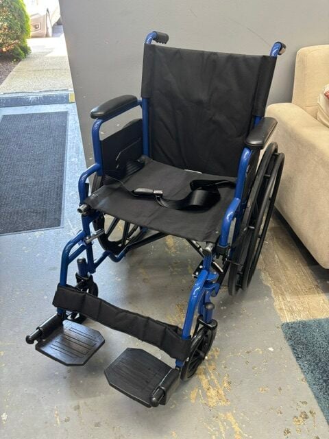 Drive Blue Streak Folding manual wheelchair, 18" wide
